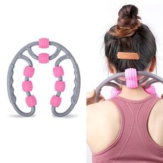 2 pz Eight round yoga formazione a rulli a forma di anello a forma di anello massaggiatore (rosa)