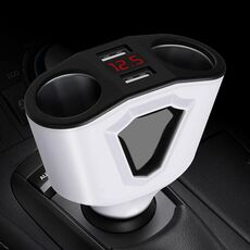3.1A DUAL DEAL USB Digital Display multi-funzione registratore di guida universale caricabatterie automobilistico (bianco)