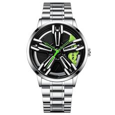 Orologio da uomo in metallo rotante elemento moto fngeen l001 (superficie verde in acciaio bianco)