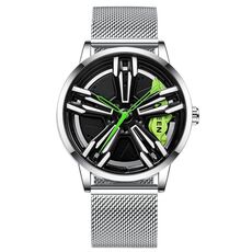 Orologio da uomo in metallo rotante elemento moto fngeen L001 (superficie bianca in acciaio bianco in acciaio bianco)