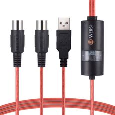 WERSI UM-18 Cavo MIDI USB Cavo MIDI MidiPort Piano elettrico Batteria elettronica Linea di editing musicale, Lunghezza: 2 m (Rosso)