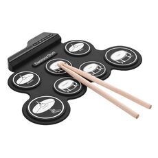 Tamburo elettronico USB portatile a mano in silicone, versione con icona nera