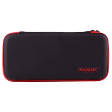 DOBE per Nintendo Switch Console di gioco Scatola da viaggio per il trasporto Scatola di immagazzinaggio con cerniera Custodia protettiva per borsa, dimensioni: 26,0 x 12,5 x 4,0 cm (nero + rosso)