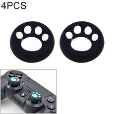 4 pezzi Custodia protettiva in silicone per zampa di gatto carino per joystick per gamepad PS4 / PS3 / PS2 / XBOX360 / XBOXONE / WIIU (bianco)