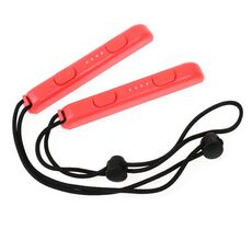 1 paio di accessori per giochi con cordino da polso per Nintendo Switch Joy-Con (rosso)