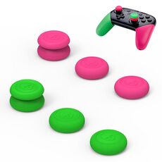 Copri pulsante sinistro + destro del cappuccio del Rocker del gamepad per NS Pro / PS4 (verde + rosso)