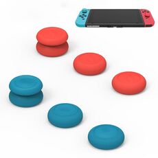 Copri pulsante sinistro + destro del pulsante del cappuccio del bilanciere del gamepad per interruttore (blu + magenta)