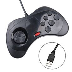 Controller per impugnatura di gioco per computer USB per Sega Saturn (nero)