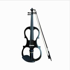 YS030 4/4 violino elettronico manuale in legno per principianti, con borsa (nero)