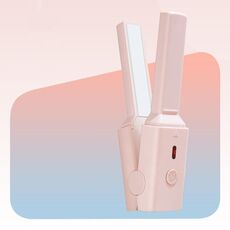 GLS-006 Mini splint elettrico a doppio utilizzo per capelli dritti e ricci (rosa ciliegia)