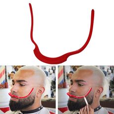 4 PC Strumenti di rasatura del righello per lo stile della barba (rosso)