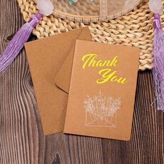 20 pezzi retro hollow kraft benedizione con busta (grazie)
