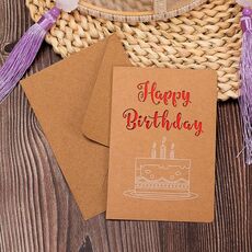 20 pezzi Retro Hollow Kraft Blessing Card con busta (buon compleanno)