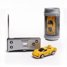 Coke Can Mini RC Autoradio Telecomando Micro Racing Car (giallo)