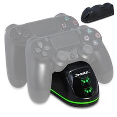 DOBE TP4-1781 Wireless Controller Dual Dock di Ricarica LED Caricabatteria Maniglia per PS4 / Slim / Pro (Nero)