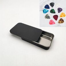 2 PZ Slide Scorrevole Scatola di Ferro Plettri per Chitarra Accessori per Attrezzature Musicali Scatola di Immagazzinaggio, Specifica: 15 × 50 × 80 mm (Nero)