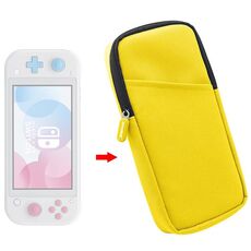 Mini Host Storage Case Case Zipper Protection Nylon Borsa in tessuto morbido per interruttore Lite (Giallo)