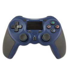 Maniglia Bluetooth del controller di gioco wireless gommato per host PS4 (blu)