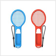 Bode Sinistra e destra Piccola maniglia Tennis Racchetta NS Game Grip Sports Game Maniglia TNS1843 per interruttore (rosso e blu)