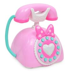 Simulazione di bambini Retro Telefono Musica leggera Cartone animato Educazione precoce Puzzle Giocattoli musicali (rosa)