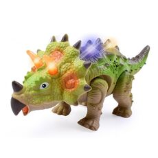 Simulazione Suono Luminoso Elettrico Universale Modello di Dinosauro Toy Boy Regalo (Triceratopo (Colori Rondom))