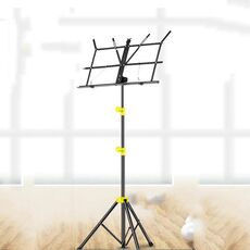 Supporto per pianoforte portatile pieghevole sollevato e ispessito Guzheng Guitar Home Music Stand (nero giallo)