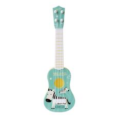 Zebra azzurra Piccola simulazione Strumento musicale Mini quattro corde Ukulele riproducibile Giocattolo musicale per l'educazione della prima infanzia