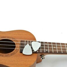 10 plettri in feltro di lana per chitarra ukulele (bianchi)