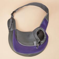 Borsa per animali Borsa per gatti a tracolla traspirante con tracolla allargata, Dimensioni: Large (viola)