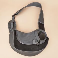 Borsa per animali Borsa per gatti a tracolla traspirante con tracolla allargata, Dimensioni: Large (Nero)