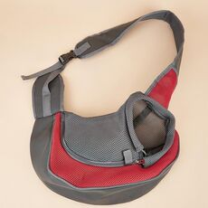 Borsa per animali Borsa per gatti a tracolla traspirante con tracolla allargata, Dimensioni: Large (rosso)