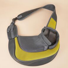 Borsa per animali Borsa per gatti a tracolla traspirante con tracolla allargata, dimensioni: grande (giallo)