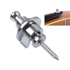 Chiodo per chitarra universale in metallo con fibbia per cinturino con chiodo anti-off per coda di chitarra (argento)
