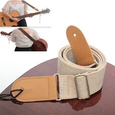 Borchie per chitarra in cotone e lino Tracolla diagonale Accessori per strumenti musicali (beige)