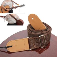 Borchie per chitarra in cotone e lino Tracolla diagonale Accessori per strumenti musicali (marrone)