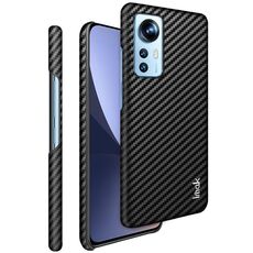 Per Xiaomi 12 versione in vetro/12X/12S versione in vetro IMAK Ruiyi serie in fibra di carbonio PU + cassa del telefono del PC (nero)