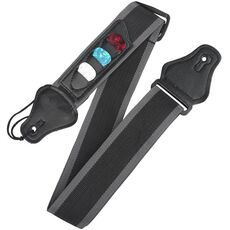 Tracolla per chitarra acustica elettrica folk con 3 plettri, colore casuale