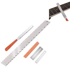 Righello di misurazione del manico della chitarra File per affilare la chitarra Chitarra Neck Notch Righello Tampone per lucidatura dei tasti