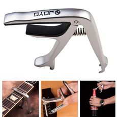JOYO JCP-02 Guitar Capo in lega di alluminio Opener Guitar Capo Quick Change Guitar Tuner Clamp Key (Silver)