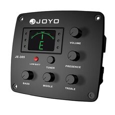 JOYO JE-305 Pickup per chitarra EQ a 4 bande Preamplificatore Pickup equalizzatore con funzione di accordatura (nero)