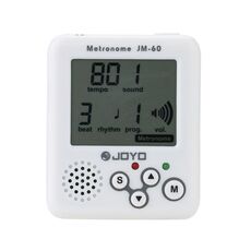 JOYO JM-60 Mini Portatile Ricaricabile Clip-on Elettronico Digitale Metronomo Generatore di Toni Accordatore per Chitarra Violino Ukulele (Bianco)