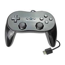 Telecomando da gioco per controller di gioco cablato classico per Nintendo Wii (nero)