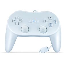 Telecomando da gioco per controller di gioco cablato classico per Nintendo Wii (bianco)