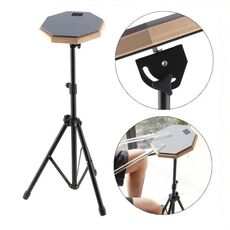 Pad per batteria da allenamento con tamburo muto in gomma da 8 pollici con supporto (grigio)