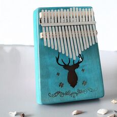 17-tono Kalimba Portatile Thumb Piano, Stile: Mogano-Blu (Classic Deer)