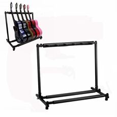 Espositore pieghevole per chitarra in metallo lungo, specifica: cinque rack