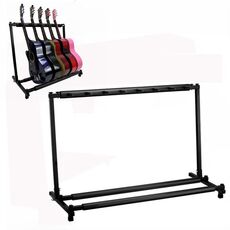 Espositore pieghevole per chitarra in metallo lungo, specifica: sette rack