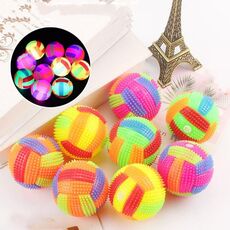 10 pz Palla Pallavolo Luminosa Palla Rimbalzante Massaggio Palla Fischio Palla Spina, Consegna a Colori Casuali, Diametro: 7.5 cm