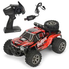 MGRC Telecomando di ricarica per auto 2.4G Telecomando wireless per auto da arrampicata fuoristrada a quattro vie 1:18 Modello di auto (rosso)