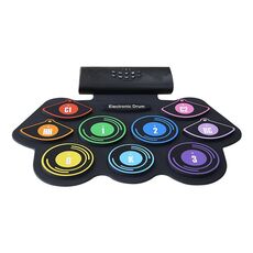 Set di tamburi arrotolati a mano Set di tamburi in silicone ricaricabili con batteria al litio a colori
